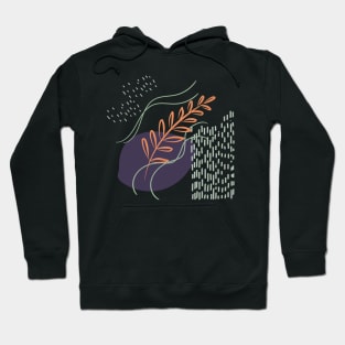 Abstract shapes lines and leaf digital design Hoodie